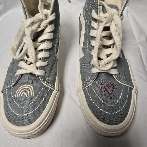 Vans Gray and White High-Top Sneakers - Picture 4 of 6